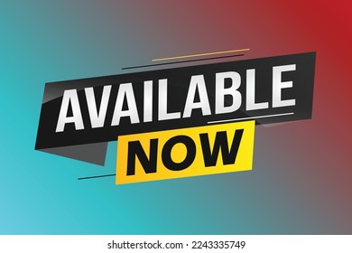 available now word concept vector illustration with lines 3d style for social media landing page, template, ui, web, mobile app, poster, banner, flyer, background, gift card, coupon, label, wallpaper