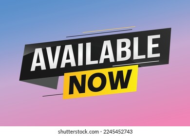 available now word concept vector illustration with lines 3d style for social media landing page, template, ui, web, mobile app, poster, banner, flyer, background, gift card, coupon, label, wallpaper