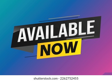 available now word concept vector illustration with lines 3d style for social media landing page, template, ui, web, mobile app, poster, banner, flyer, background, gift card, coupon, label, wallpaper
