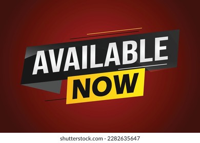 available now word concept vector illustration with lines 3d style for social media landing page, template, ui, web, mobile app, poster, banner, flyer, background, gift card, coupon, label, wallpaper