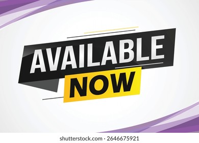 available now word concept vector illustration with lines 3d style for social media landing page, template, ui, web, mobile app, poster, banner, flyer, background, gift card, coupon, label, wallpaper 