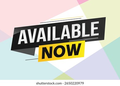 available now word concept vector illustration with lines 3d style for social media landing page, template, ui, web, mobile app, poster, banner, flyer, background, gift card, coupon, label, wallpaper 