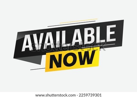 available now word concept vector illustration with lines 3d style for social media landing page, template, ui, web, mobile app, poster, banner, flyer, background, gift card, coupon, label, wallpaper