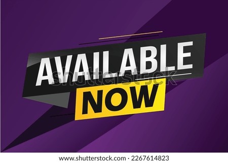 available now word concept vector illustration with lines 3d style for social media landing page, template, ui, web, mobile app, poster, banner, flyer, background, gift card, coupon, label, wallpaper