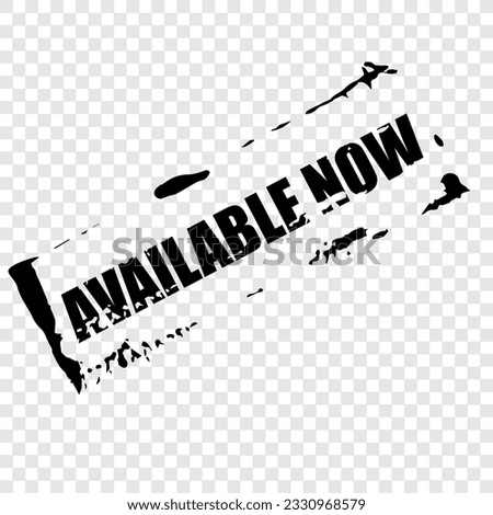 Available, rubber stamp with text