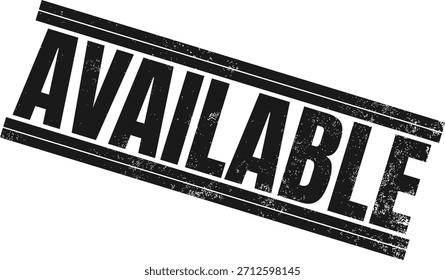 AVAILABLE stamp. Vector rubber stamp in grunge style, suitable for business, creative, and industrial use.