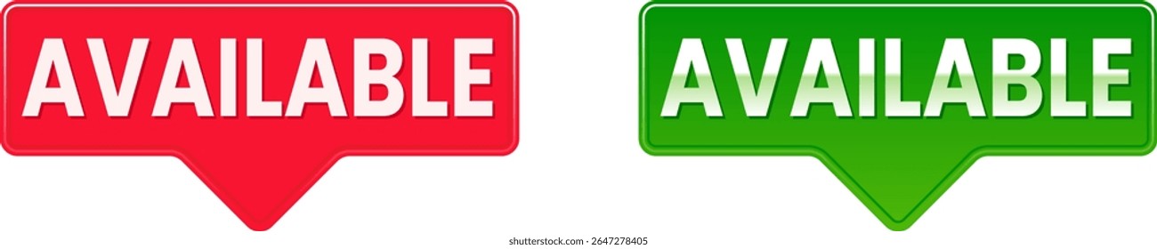 Available Status Buttons and Labels for Websites and Apps - Indicate Availability with Red and Green Icons