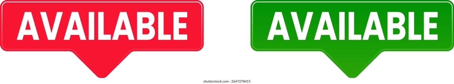 Available Status Buttons and Labels for Websites and Apps - Indicate Availability with Red and Green Icons