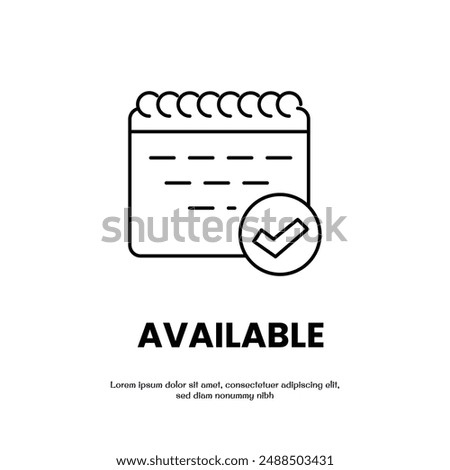 available thin outline icon vector design good for web or mobile app