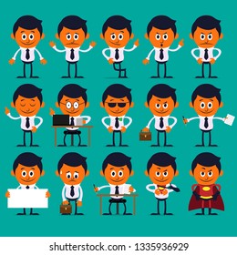 Available in vector format. All poses are placed in different layer, and all body parts are in different group to make it easier to customize it. No gradient or transparent color used.