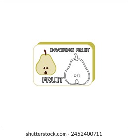 avakoda fruit drawing and coloring vector