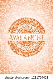 Avalanche abstract orange mosaic emblem