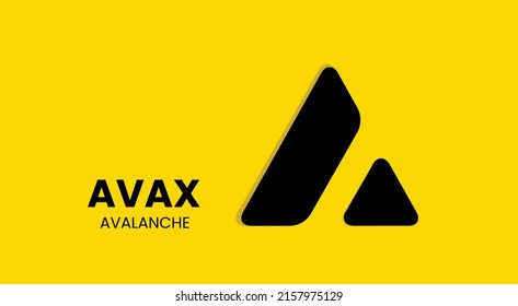Avalanche AVAX coin cryptocurrency 3d logo isolated on yellow background with copy space. vector illustration of Avalanche avax coin banner design concept.