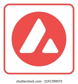Avalanche, moneda AVAX, criptodivisa, cripto, cadena de bloqueo, fondo blanco 
