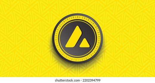 Avalanche (AVAX) crypto coin token vector illustration. Virtual currency symbol banner and background