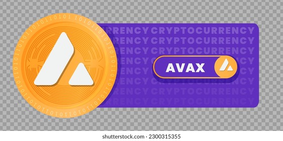 Avalanche (AVAX) cripto moneda virtual dinero símbolo (token) gráfico de vector. Se puede usar como ícono de dinero virtual, logo, emblema, pegatina y diseños de insignias.