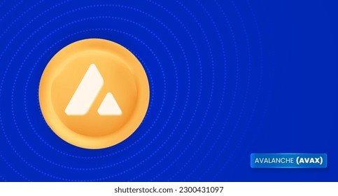 Avalanche (AVAX) cryptocurrency banner and background vector illustration