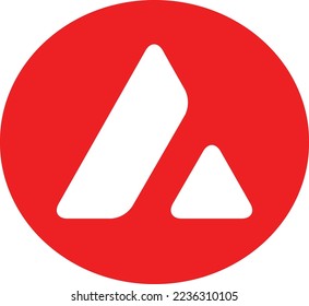 Avalanche AVAX cryptocurrency coin isolated on white background vector illustration