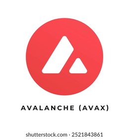 Avalanche (AVAX) cryptocurrency logo vector illustration.	
