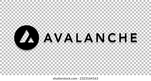 Avalanche (AVAX) cryptocurrency logo worldmark isolated on transparent png background vector