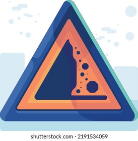 avalanche concept flat icon or sign