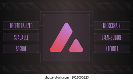 Avalanche criptodivisa color gradiente logotipo. Fondo del concepto infográfico.