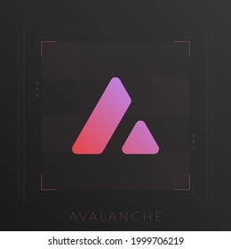 Avalanche cryptocurrency colorful gradient logo with thin line decoration.