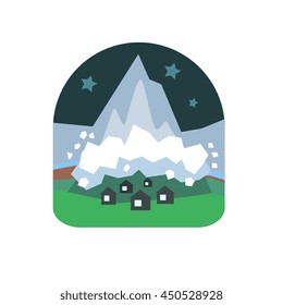 Avalanche Falling Down On Village Natural Force Sticker