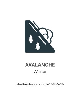 Avalanche glyph icon vector on white background. Flat vector avalanche icon symbol sign from modern winter collection for mobile concept and web apps design.