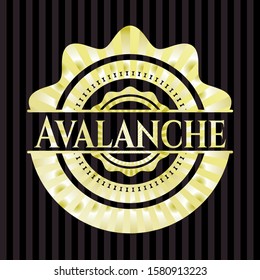 Avalanche gold shiny badge. Vector Illustration. Detailed.