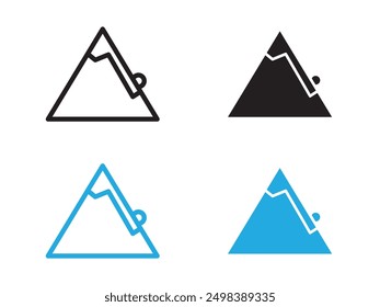 Icono de avalancha Signo de contorno de Vector blanco y negro
