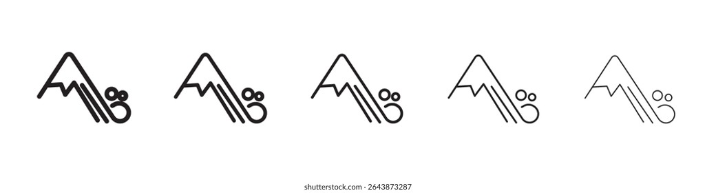 ícone de avalanche sinal de vetor preto e branco