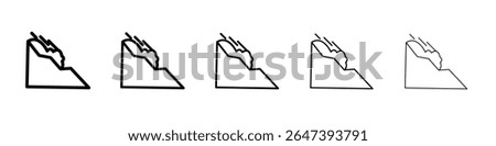 avalanche icon flat illustration set logo
