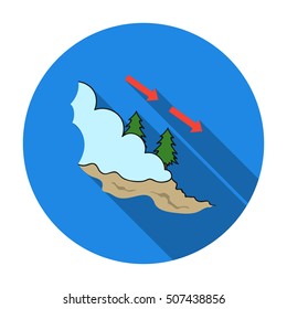 Avalanche icon in flat style isolated on white background. Ski resort symbol stock vector illustration.