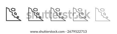 avalanche icon Line graphics illustration symbol