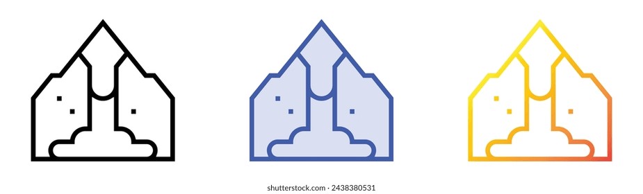 avalanche icon. Linear, Blue Fill and Gradient Style Design Isolated On White Background