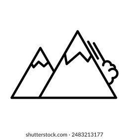 avalanche icon linear logo mark in black and white