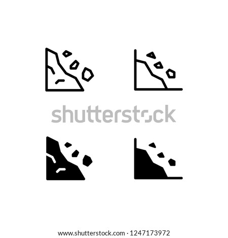 Avalanche Icon Logo Vector Symbol. Landslide Icon