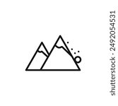 avalanche icon outline collection in black and on white background