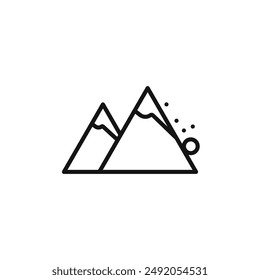 avalanche icon outline collection in black and on white background