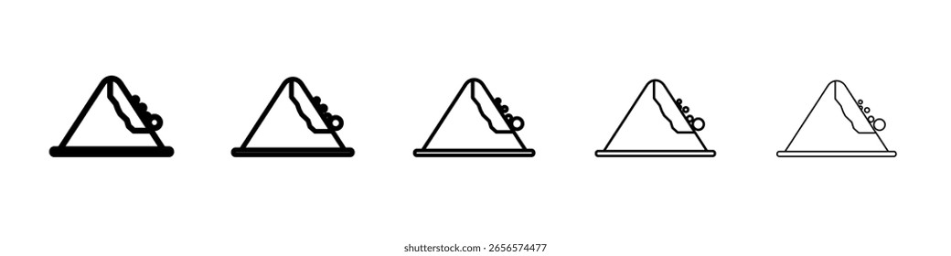 Icono de avalancha Esquema Ilustración simple aislado
