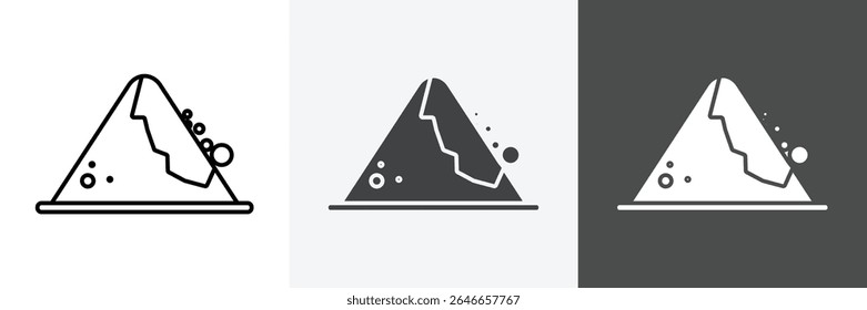 avalanche icon set vector art