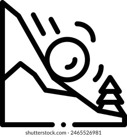 avalanche icon. Thin Linear Style Design Isolated On White Background