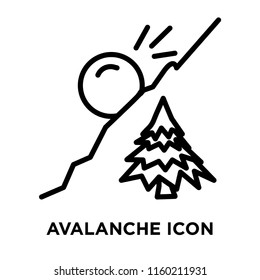 Avalanche icon vector isolated on white background, Avalanche transparent sign , linear symbol and stroke design elements in outline style