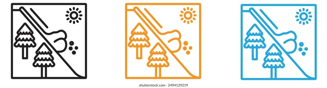avalanche icon vector logo set collection for web app ui
