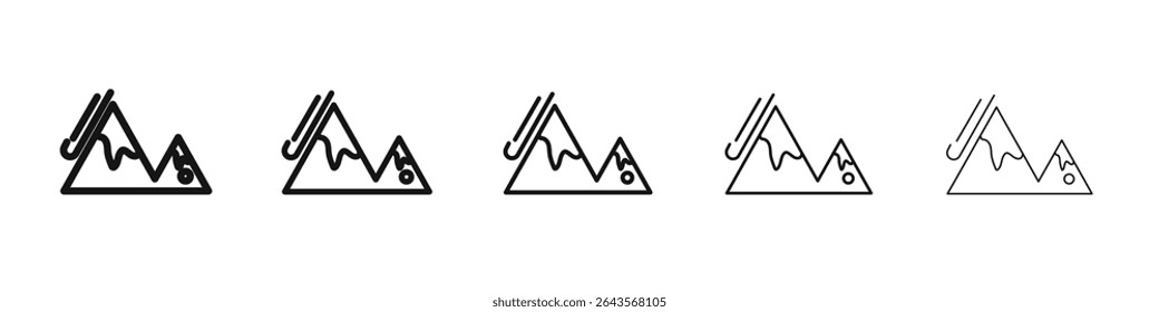 avalanche icon vector outline set illustration sign