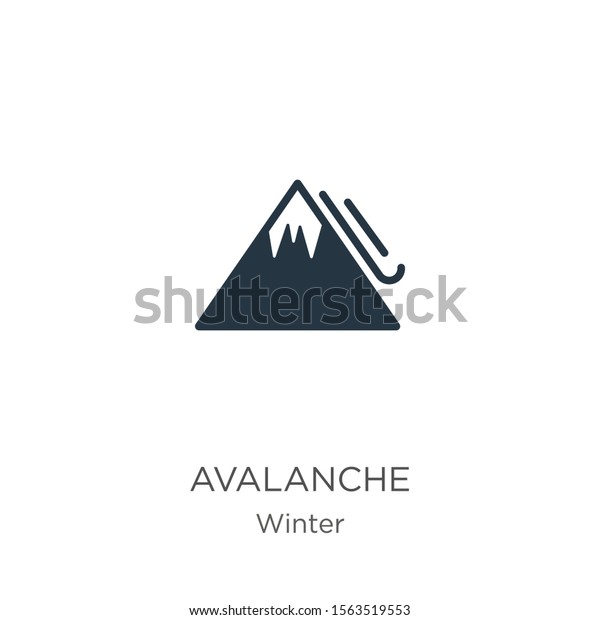 Avalanche icon\
vector. Trendy flat avalanche icon from winter collection isolated\
on white background. Vector illustration can be used for web and\
mobile graphic design, logo,\
eps10