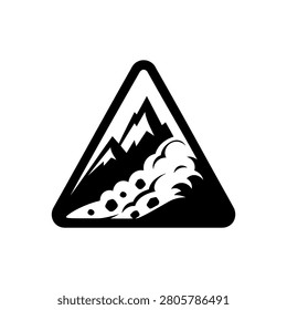 Avalanche Landslide Hazard Icon Icon Isolated On White Background
