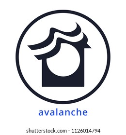 Avalanche logo. Modern flat cartoons style vector illustration icons.Isolated on white background.Avalanche logo symbol.Natural disaster logo. 