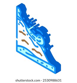 vetor de ícone isométrico de fenômenos naturais de avalanche. sinal de fenômenos naturais de avalanche. ilustração de símbolo isolado